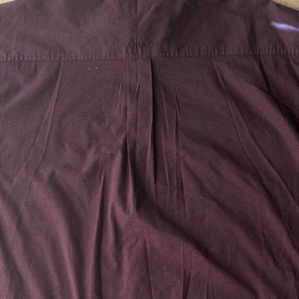 Ariat Pro Series Button Down Long Sleeve Shirt‎ Men's XXL burgundy Lightweight - Picture 11 of 16